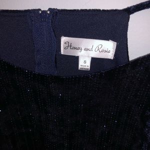 Blue front crossover glittery romper ✨